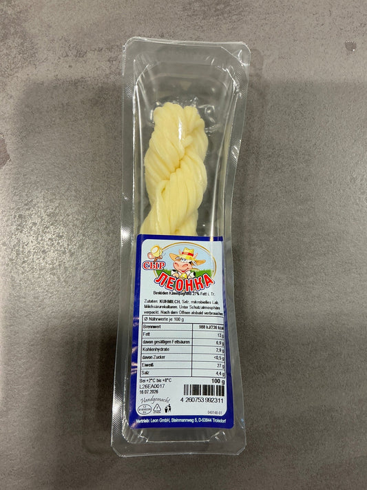 Käsespaghetti 27% Fett nicht geräuchert 100g | Сыр косичка молочная