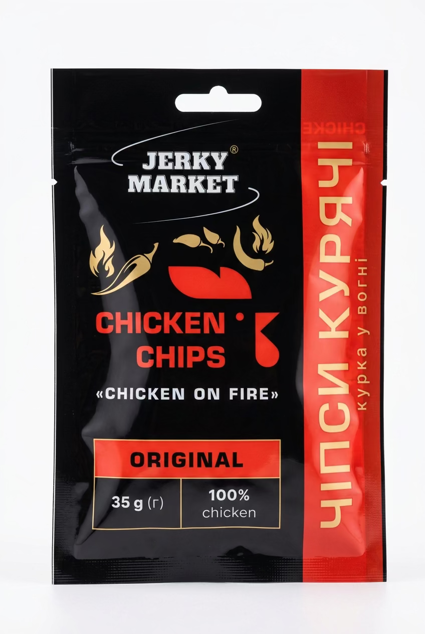 Jerky Market ChikenChips Chiken on Fire scharf 35g