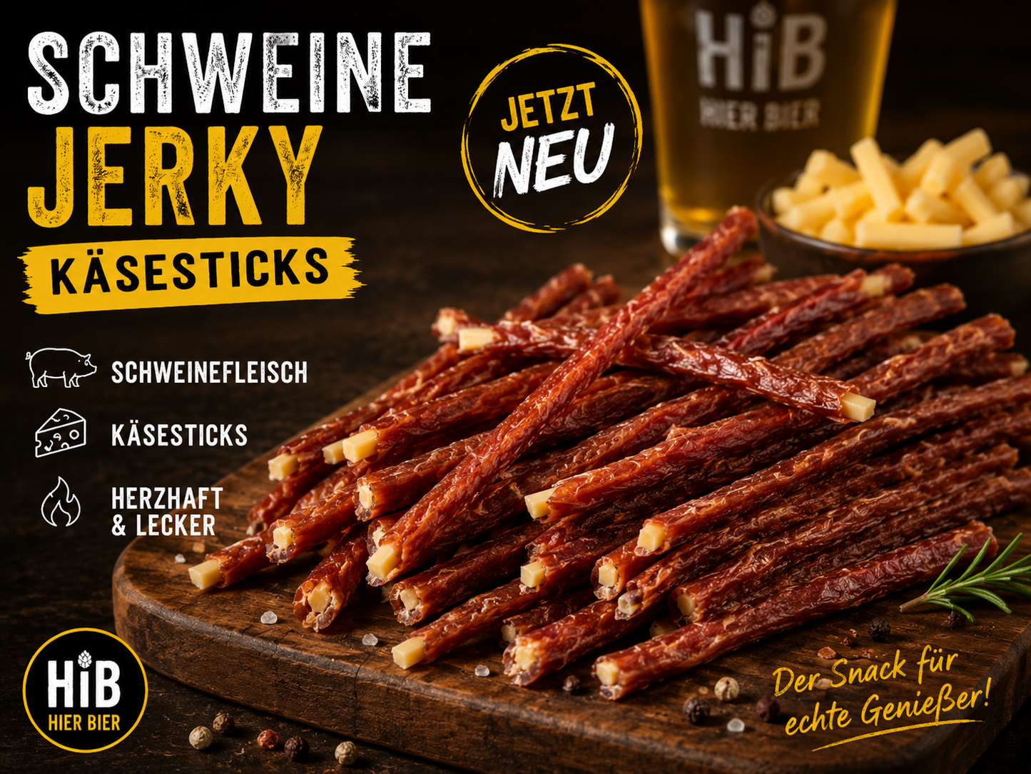 Jerky Schweine Stäbchen Käse 100g | Свинина сыр