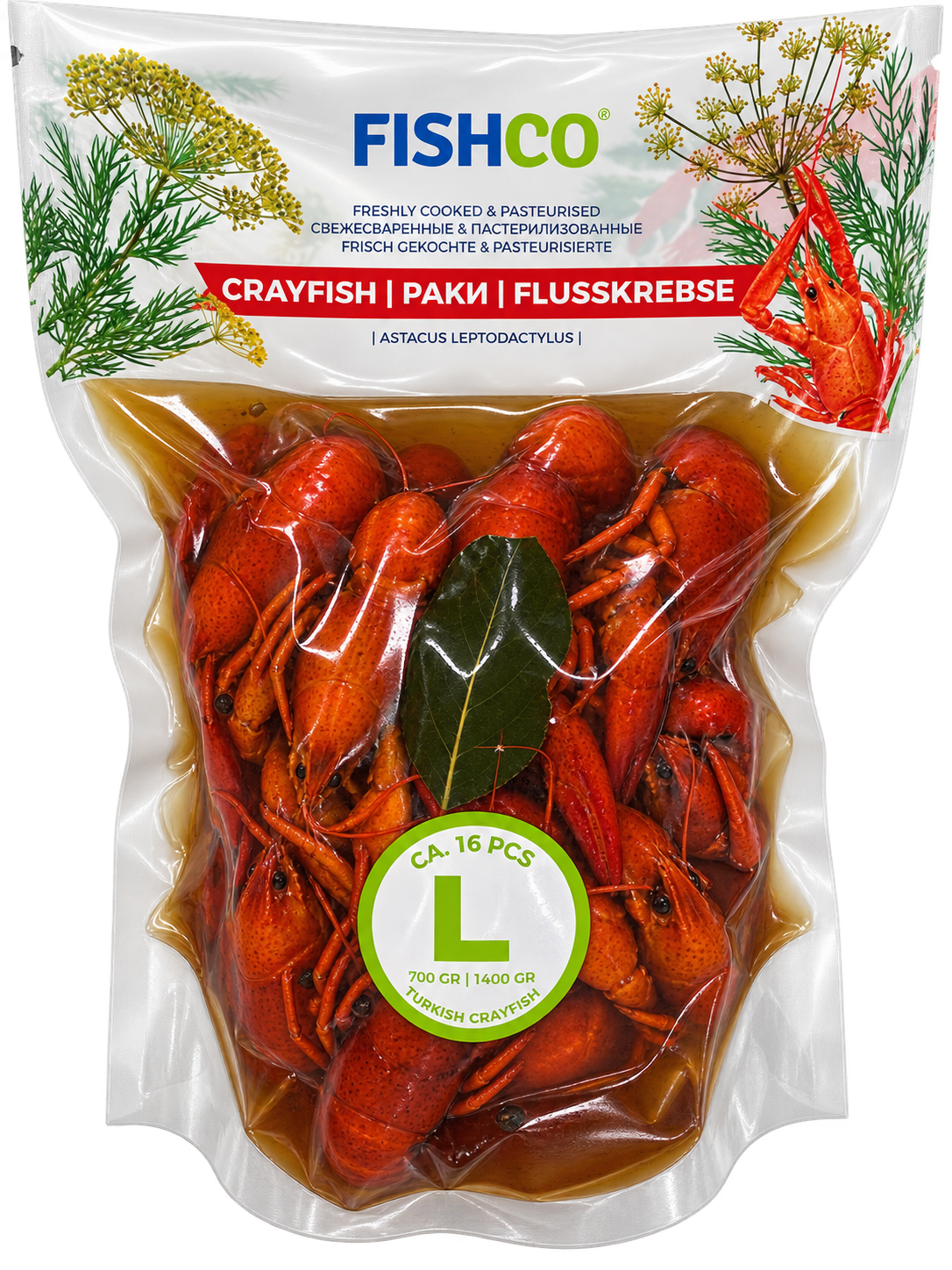 Gekochte Flusskrebse L 0,7kg. | Раки Узкопалый